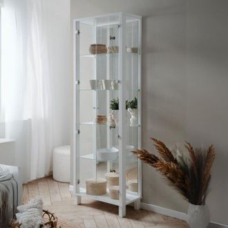 Calicosy Calicosy - Vetrina colore bianco con 2 ante e 4 ripiani Albi52A 62x33x189H