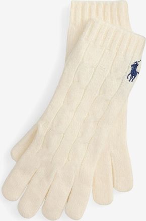 Polo Ralph Lauren Zopfstrick-Handschuhe aus Wolle und Kaschmir Pony