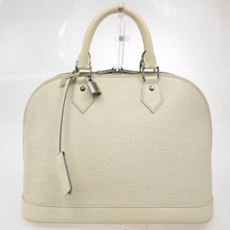 Louis Vuitton Alma Handbag Epi Leather White Leather Handbag (Pre-Owned)