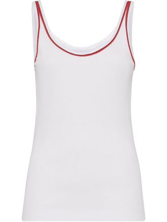 Brunello Cucinelli Cotton Top With Shiny Piping