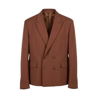 Costumein Blazer corto de doble botonadura - Jackets - Hombre - Marr&oacute;n - XL
