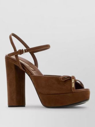 Miu Miu suede sandals block heel platform ankle strap