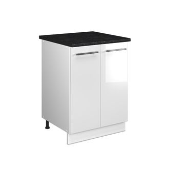 Vicco Mueble Bajo Para Fregadero Fame-line, Blanco Alto Brillo/blanco, 60 Cm, Vicco