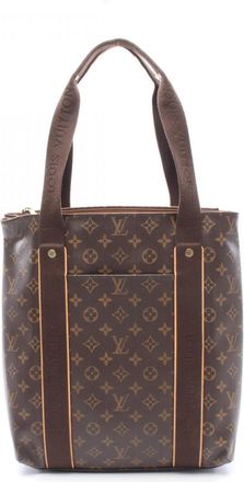 Louis Vuitton Brown Monogram Coated Canvas Leather Handbag Tote Bag (Pre-Owned)