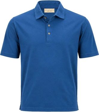 FILIPPO DE LAURENTIIS Tops, Heren, Blauw, L, Katoen, Ice Cotton Polo