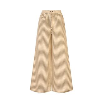 Max Mara Wide Trousers, female, Brown, Size: 2XS Ordine Wide-Leg Trousers