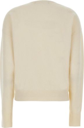 Federica Tosi Womens Sweater Crossed Pull White Wool & Cashmere Tops Top