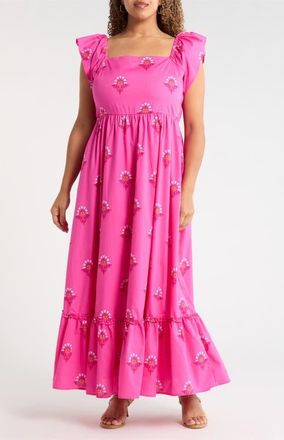 Sugarlips Scarlett Floral Mazy Cotton Maxi Dress in Fuchsia-Pinks at Nordstrom, Size 3 X