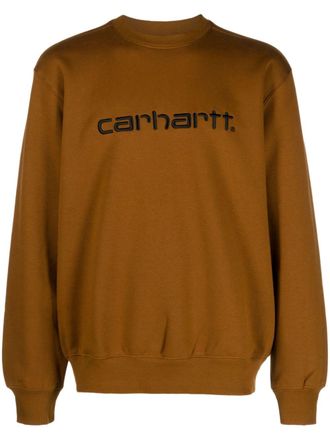 Carhartt Work in Progress logo-embroidered jersey sweatshirt - Brown