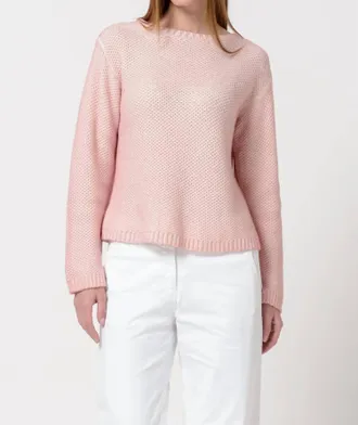 Ploumanac'h Patty Soffio Art Cashmere Crumble Crew Neck Sweater In Ballet