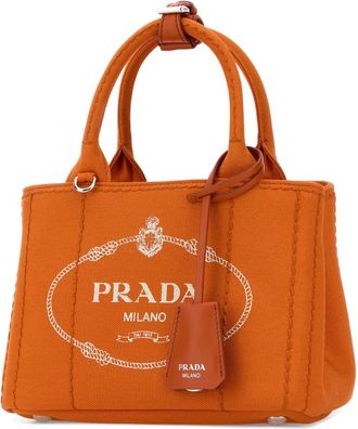 Prada Womens Orange Canvas Mini Prada Jardini&atilde;&uml;re Handbag Papaya Borse A Mano Bag