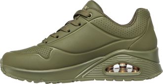 Skechers Womens Uno Stand on Air Sneaker, Olive Durabuck, 5.5 UK