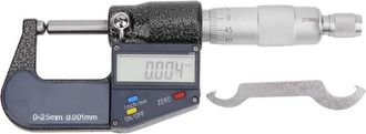 OEM Micr&oacute;metro Digital Con Cabezales Dobles Redondos De Acero Inoxidable, M&eacute;trico De 0 A 25 Mm, 0,001 Mm/0,0005 Pulgadas