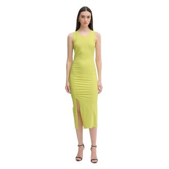 Patrizia Pepe Midi Ruched Jurk - Dames - Feestkleedjes - Groen - XS - Kleedjes