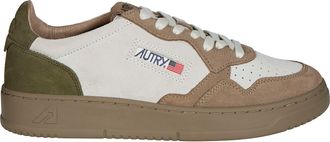 Autry White Medalist Low Leather Suede Sneakers