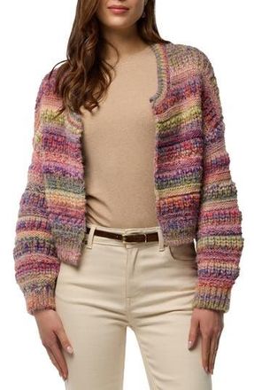 Saachi Rainbow Stripe Crop Cardigan in Pink Multi at Nordstrom Rack