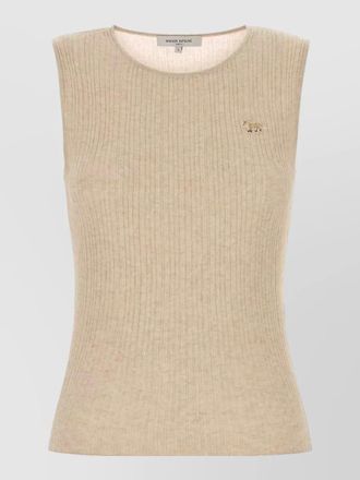 Maison Kitsun&eacute; sleeveless ribbed knitwear top