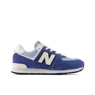 New Balance Kids 574 Lace in Blue Leather, size 4.5