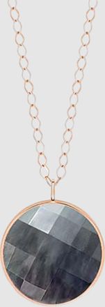 Ginette NY Sautoir Jumbo Pixie Ever Disc Nacre Noir Or Rose