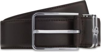 BOSS Italian-leather belt with Double B monogram
