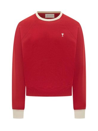 Ami Red Crew Neck Sweatshirt