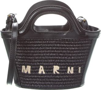 Marni Dnu Pack Marni Tropicalia Micro Leather-Trim Tote