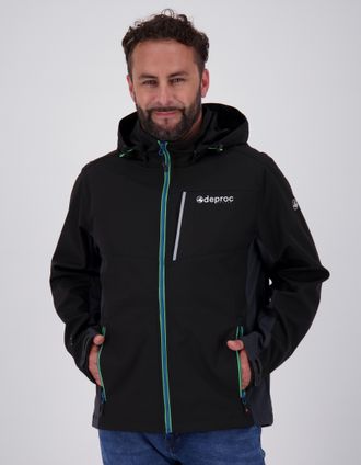 Deproc Softshelljacke DEPROC ACTIVE NUNAVUT MEN II, Herren, Gr. XXXL (58), schwarz, 96% Polyester; 4% Elastan, mit verstellbarem Klettverschluss, Jacken Soft