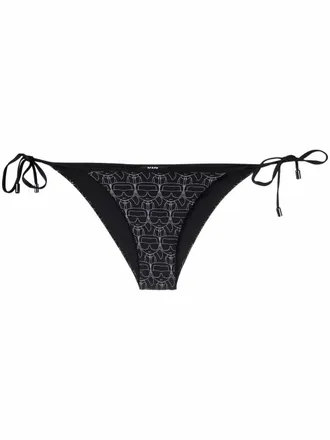 Karl Lagerfeld Bikinislip met monogram-patroon - Zwart