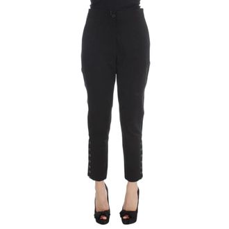 Ermanno Scervino Zwarte Capri Cropped Broek van Katoenmix - Dames - Slim Fit Broeken - Zwart - XS - Katoen - Broeken
