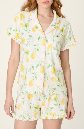 PJ Salvage Dolce Spritz Button-Up Pajama Shirt in Ivory at Nordstrom, Size X-Large