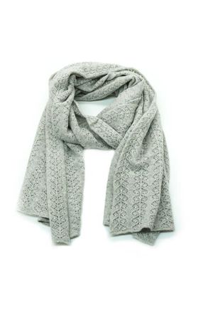 Portolano Cashmere openwork wrap in Light Grey at Nordstrom