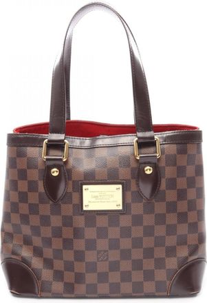 Louis Vuitton Brown Coated Canvas Leather Handbag Tote Bag (Pre-Owned)