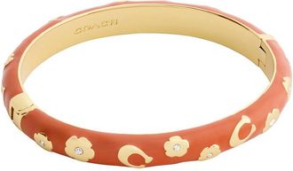Coach Floral Enamelled Bangle - Gold - One Size
