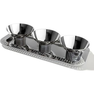 ANNA new york Striations Tray & 3 Mini Bowl Set in Silver at Nordstrom