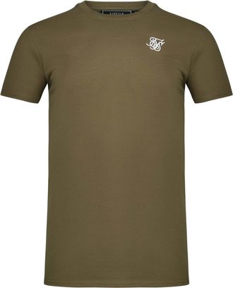 Siksilk T-Shirt SIKSILK Siksilk T-Shirt Essentials, Herren, Gr. XL, khaki, Obermaterial: 95% Baumwolle CO. 5% Elasthan EL., Shirts T-Shirt