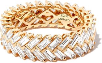 Anita Ko 18kt yellow gold diamond ring - women - Diamond/18kt Yellow Gold - 5 1/2