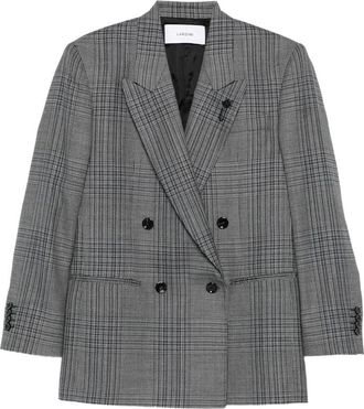 Lardini Double-breasted Checked Blazer