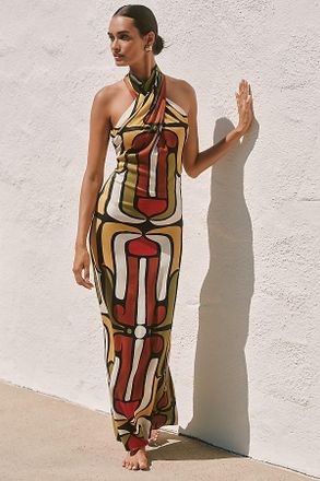 Cala de la Cruz Oliviera Halter Maxi Dress