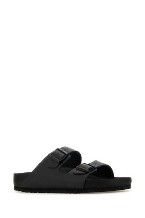 Birkenstock Mens Black Leather Arizona Bs Slippers Exquisite Black, Natural Pelle Flat Shoes