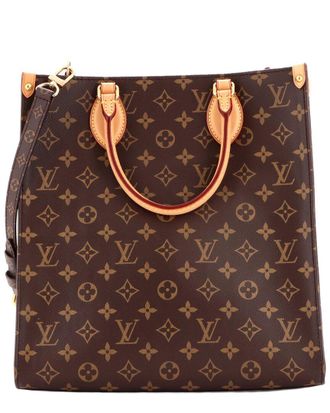 Louis Vuitton Brown Monogram Canvas Sac Plat Nm Bag Pm (Authentic Pre-Loved)