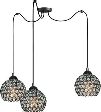 OEM L&aacute;mpara De Techo Con Pantalla De Cristal Negro, Casquillo E27, Led, Klaudia 13-722