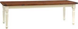 Biscottini International Biscottini - Mesa Estilo Country Extensible De Madera Maciza De Tilo Armaz&oacute;n Blanco Envejecido Cima Acabada Con Efecto Nogal 250x100x80 Cm