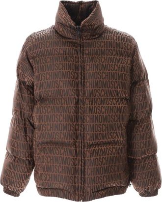 Moschino Logo Puffer Jas in Bruin - Heren - Winterjassen - Bruin - L - Polyester - Jassen