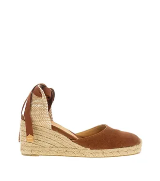 Castaner Brown Lace Up Wedge Espadrilles