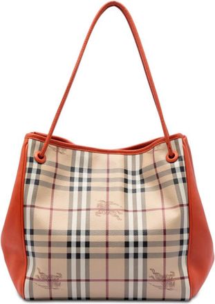 Burberry Pre-owned Burberry Small Haymarket Check Coated Canvas and Calfskin Canterbury Tote Ladies EHXEBMAJY45LBCV0