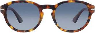 Persol Polarized Blue Gradient Oval Unisex Sunglasses PO3304S 1052S3 53