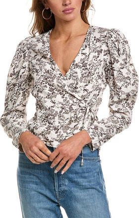 Ganni Ganni Twill Wrap Blouse