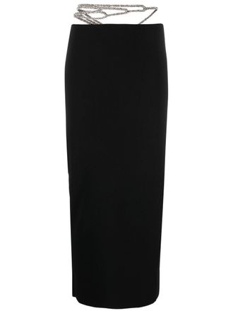 CHRISTOPHER ESBER crystal-embellished strap-detail skirt - Black