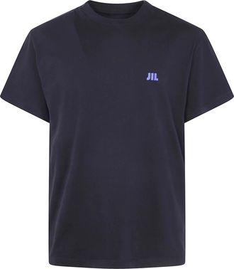 Jil Sander T-shirt met ronde hals en korte mouwen met borduursel - Heren - T-shirts - Zwart - S - Katoen - Tops
