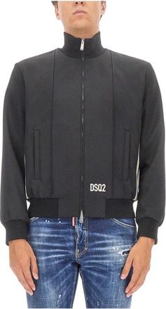 Dsquared2 Klassiek Bomberjack - Heren - Bomber jackets - Zwart - M - Polyester - Jassen
